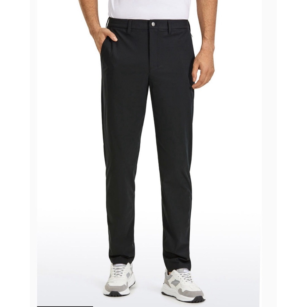 CRZ YOGA Men's 36x30 All-Day Comfy Golf Pants Black Stretch Excellent Comfort